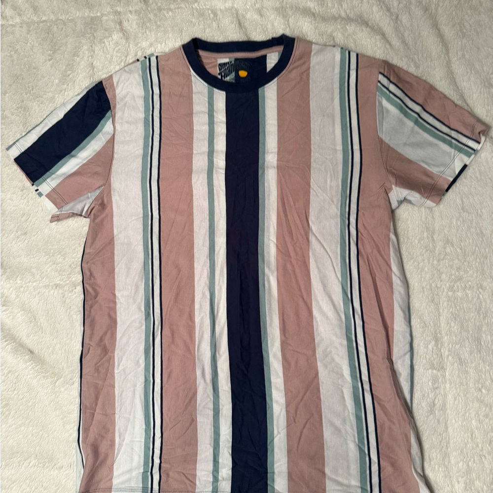 Striped Men's Shirt in Pink and Navy